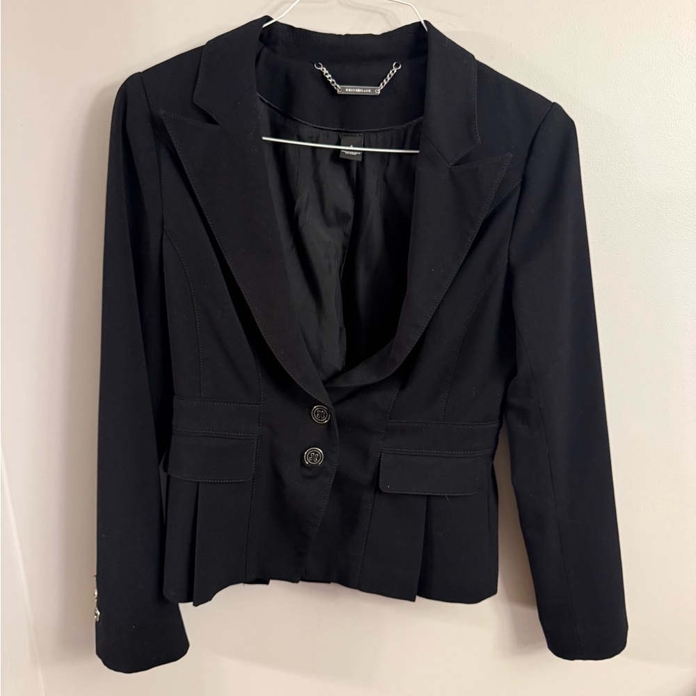 White House Black Market Black Peplum Blazer | Size 4